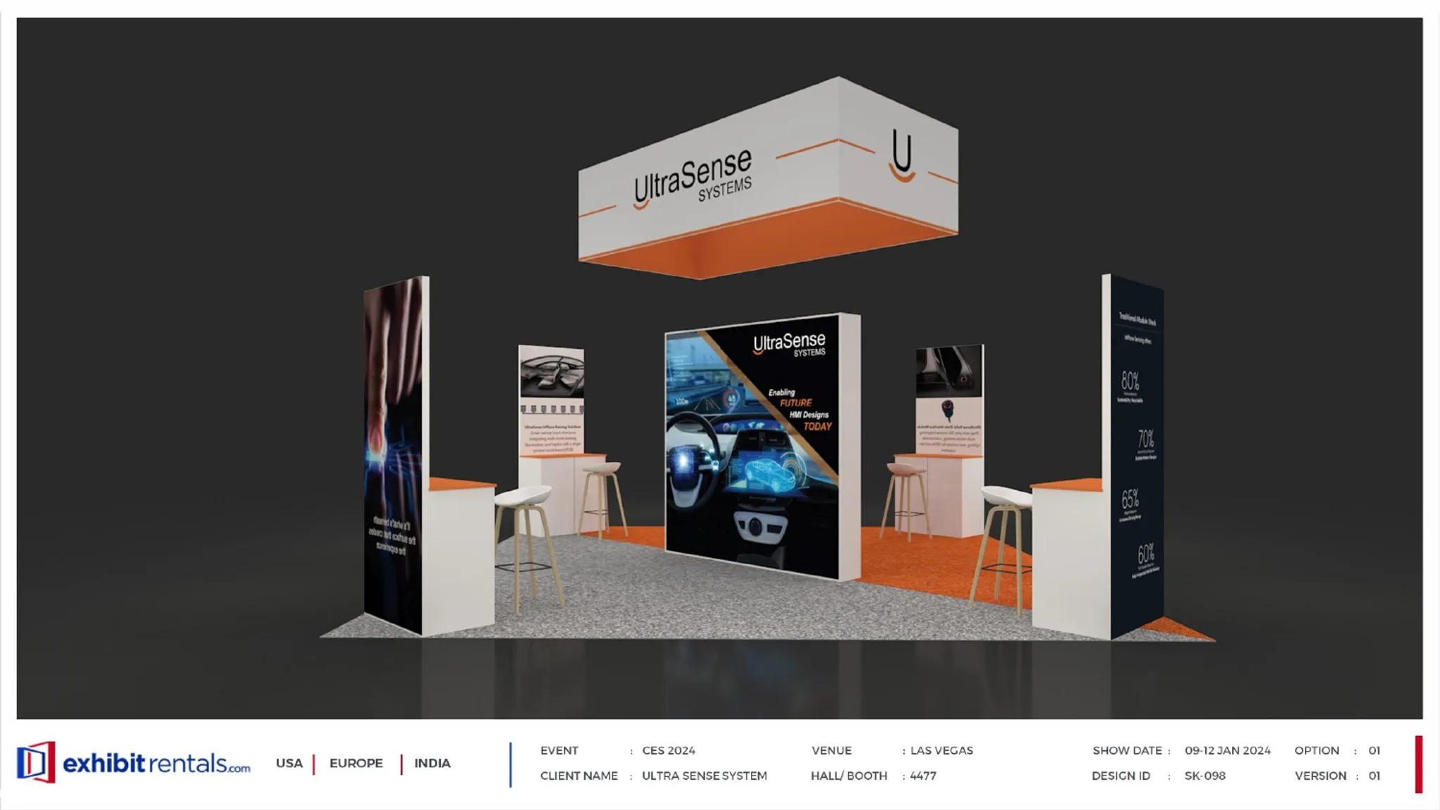 20x20 Isla booth design by Exhibit-Rentals